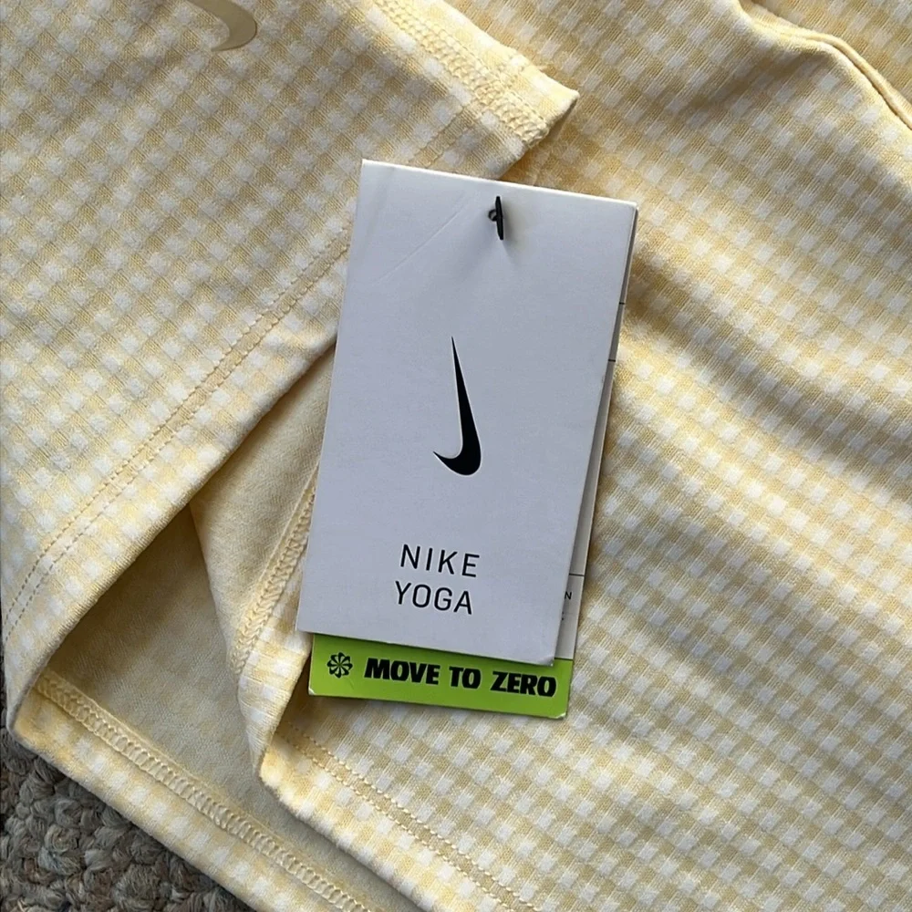 NWT NIKE Yellow and White Gingham Tank Top Size XXL